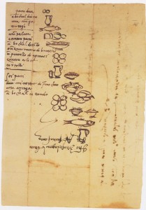 Michelangelo’s grocery list. (image via Casa Buonarroti)