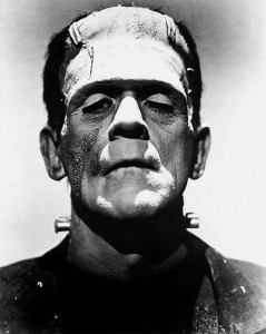 Boris Karloff as Frankenstein in the 1935 film. (image via WikiCommons)