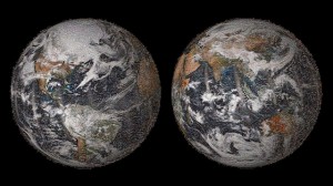 The 3.2 gigapixel Global Selfie mosaic, hosted by GigaPan, was made with 36,422 individual images that were posted to social media sites on or around Earth Day, April 22, 2014. (via NASA)
