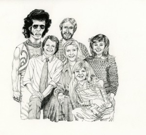 Ray Anthony Barrett. Sly and the Family Ties, 2015; ink on paper; 8 1/2 x 11 inches. Image courtesy of the artist. Special commission for ART21 Magazine (May/June 2015, “Family”).