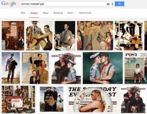 Ever wonder what happens when you Google “Norman Rockwell gay.” (screenshot by Hyperallergic)